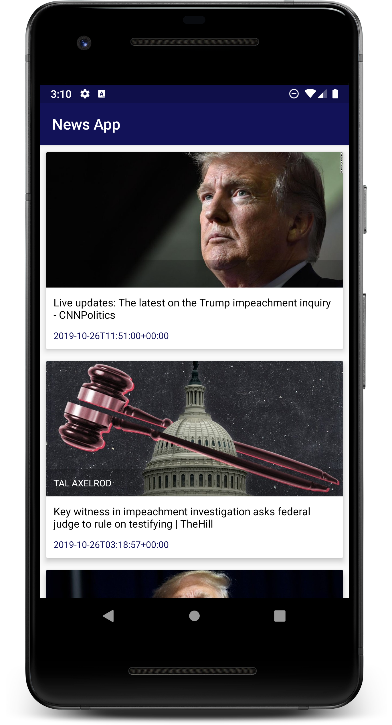 NewsApp Main Page