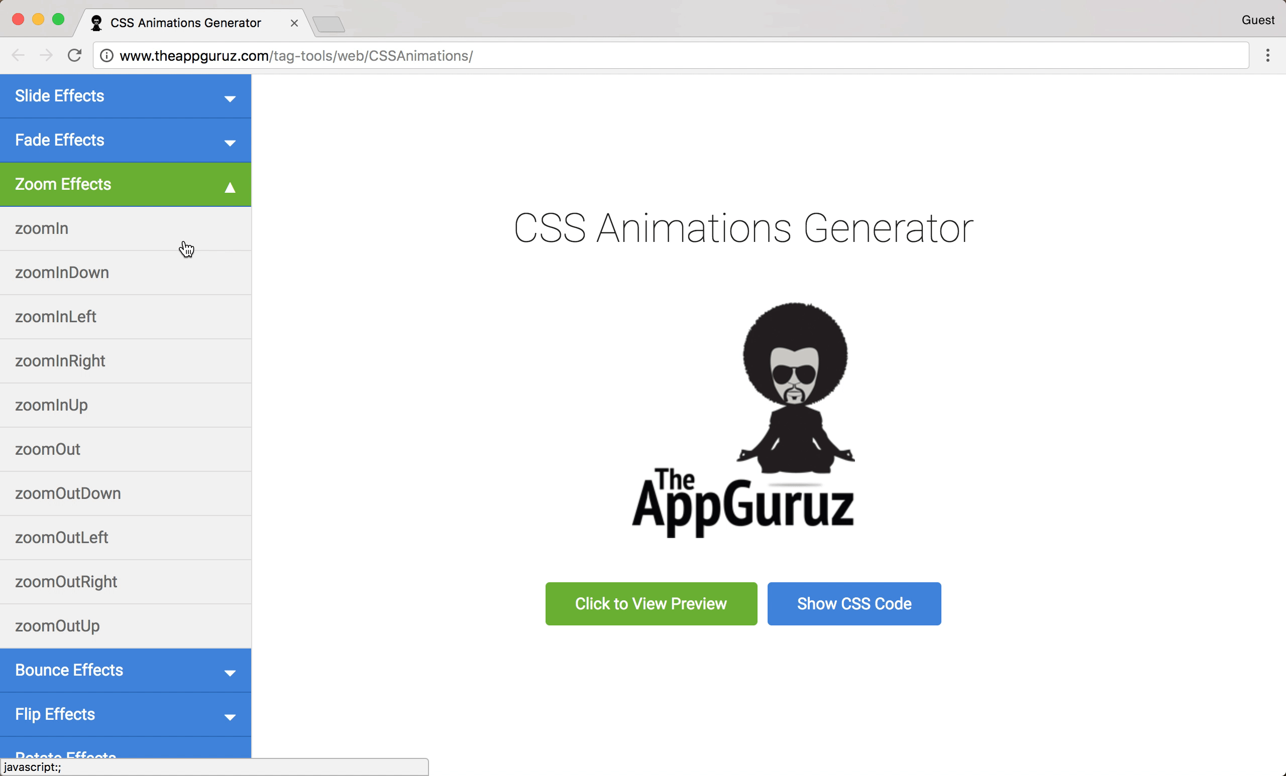 theappguruz.com/tag-tools/web/CSSAnimations