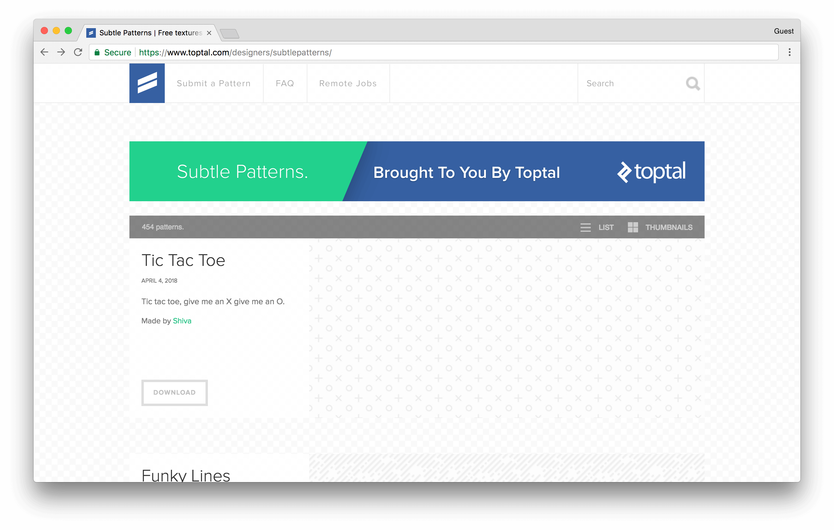 toptal.com/designers/subtlepatterns