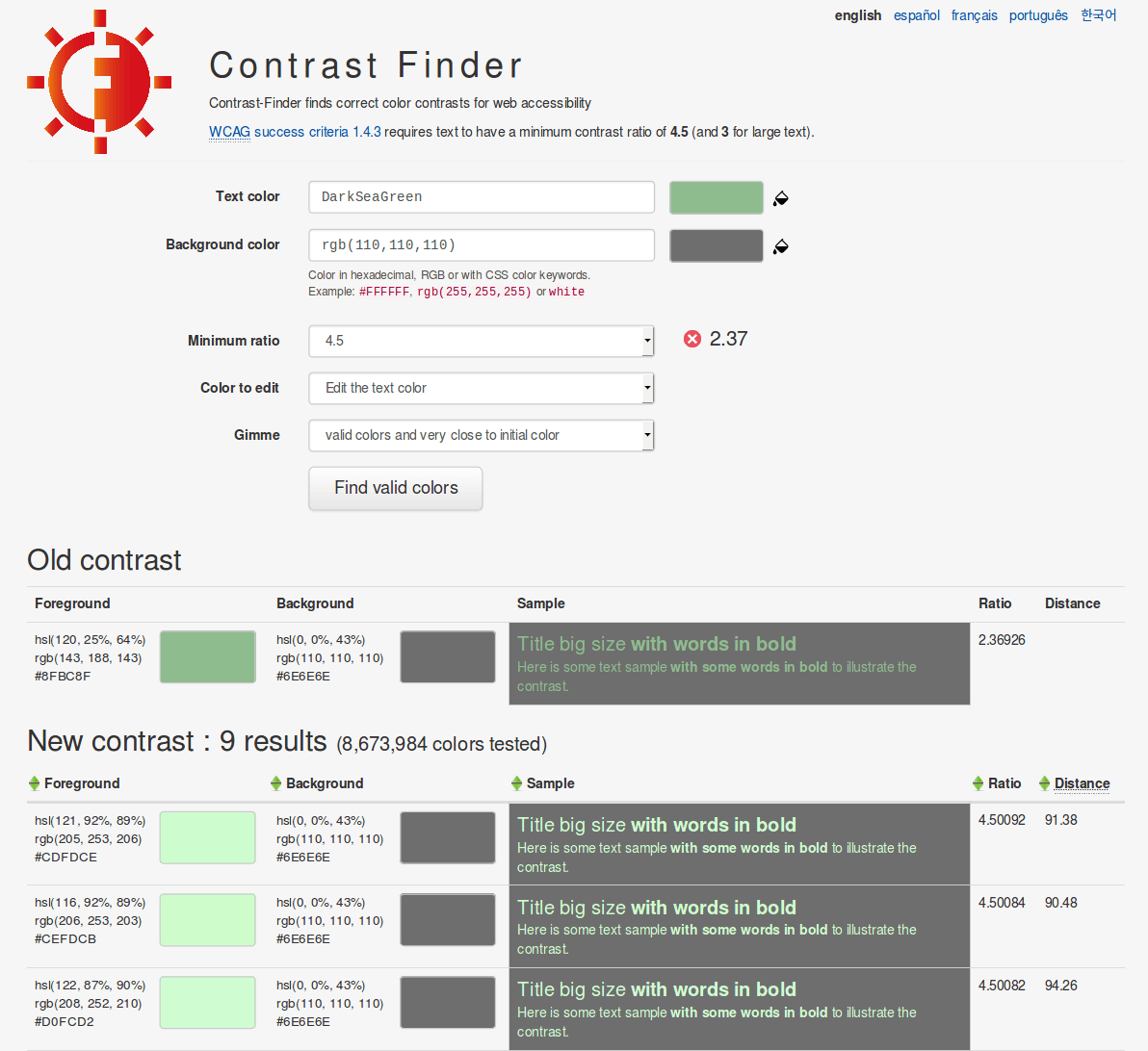 Try Contrast-Finder