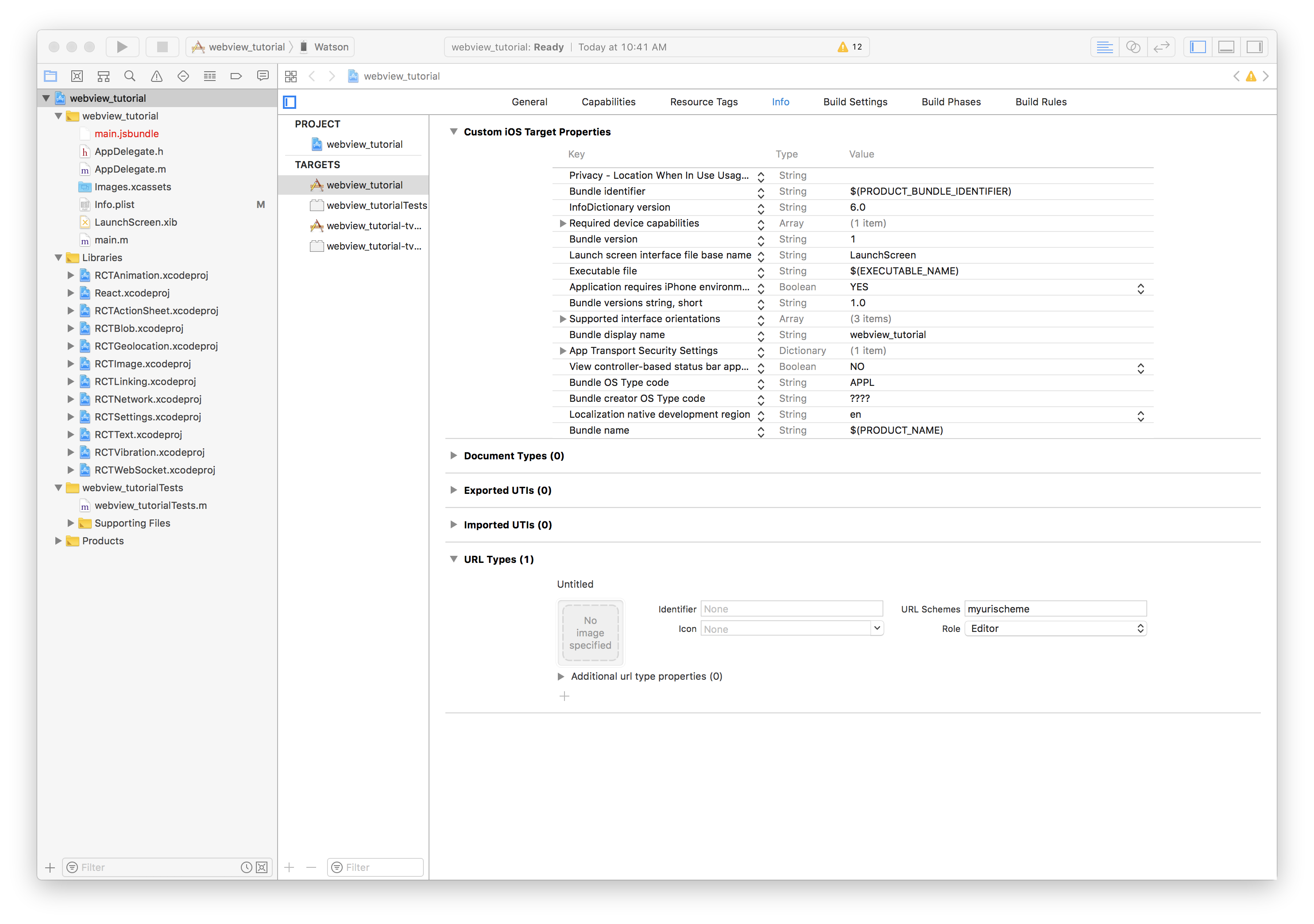 Xcode custom URI scheme