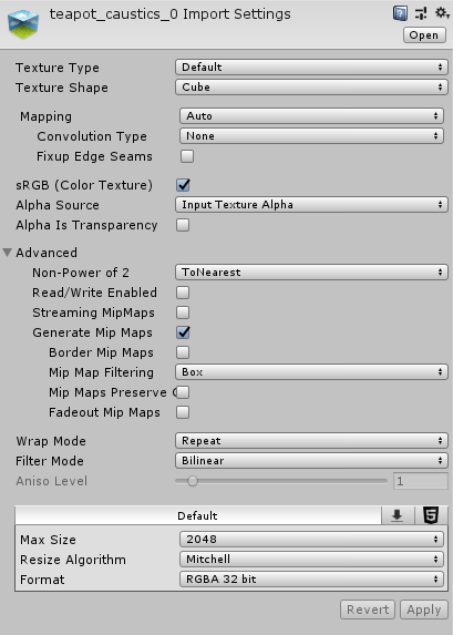 texture import setting