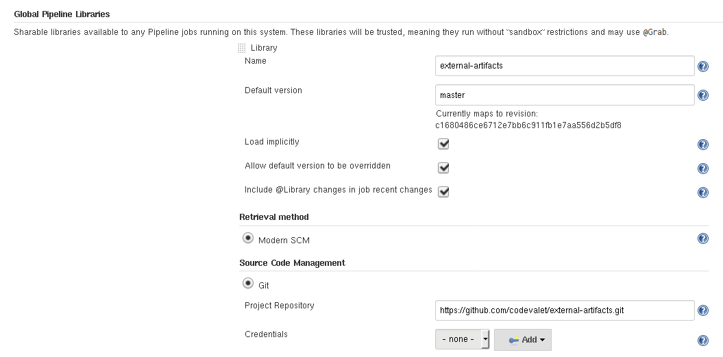 Configuring the Pipeline Library