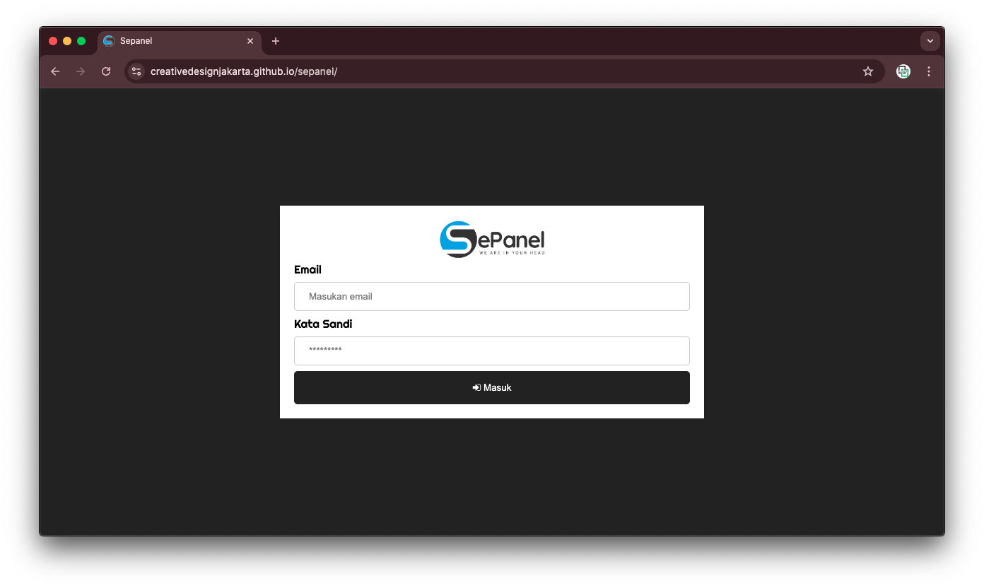 Sepanel | Masuk