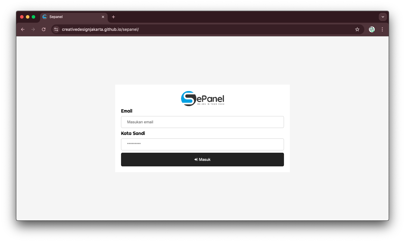 Sepanel | Masuk
