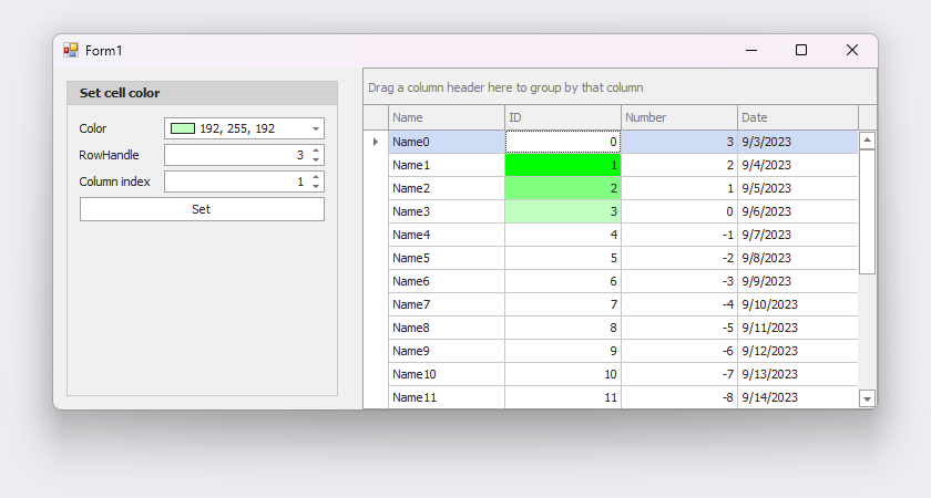 WinForms Data Grid - Customize cell appearance