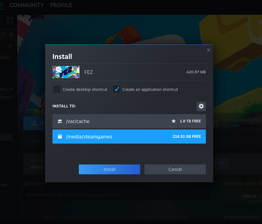 Locate your game, install it to steamgames drive