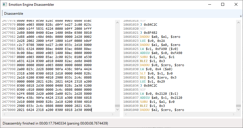 Disassembler screenshot