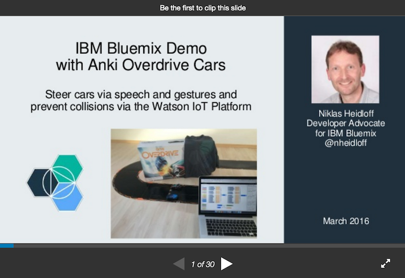 Anki Overdrive Bluemix Demo Presentation