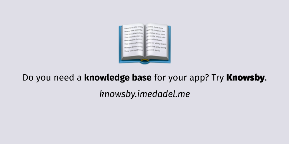 Knowsby, a knowledge base using Markdown and GatsbyJS