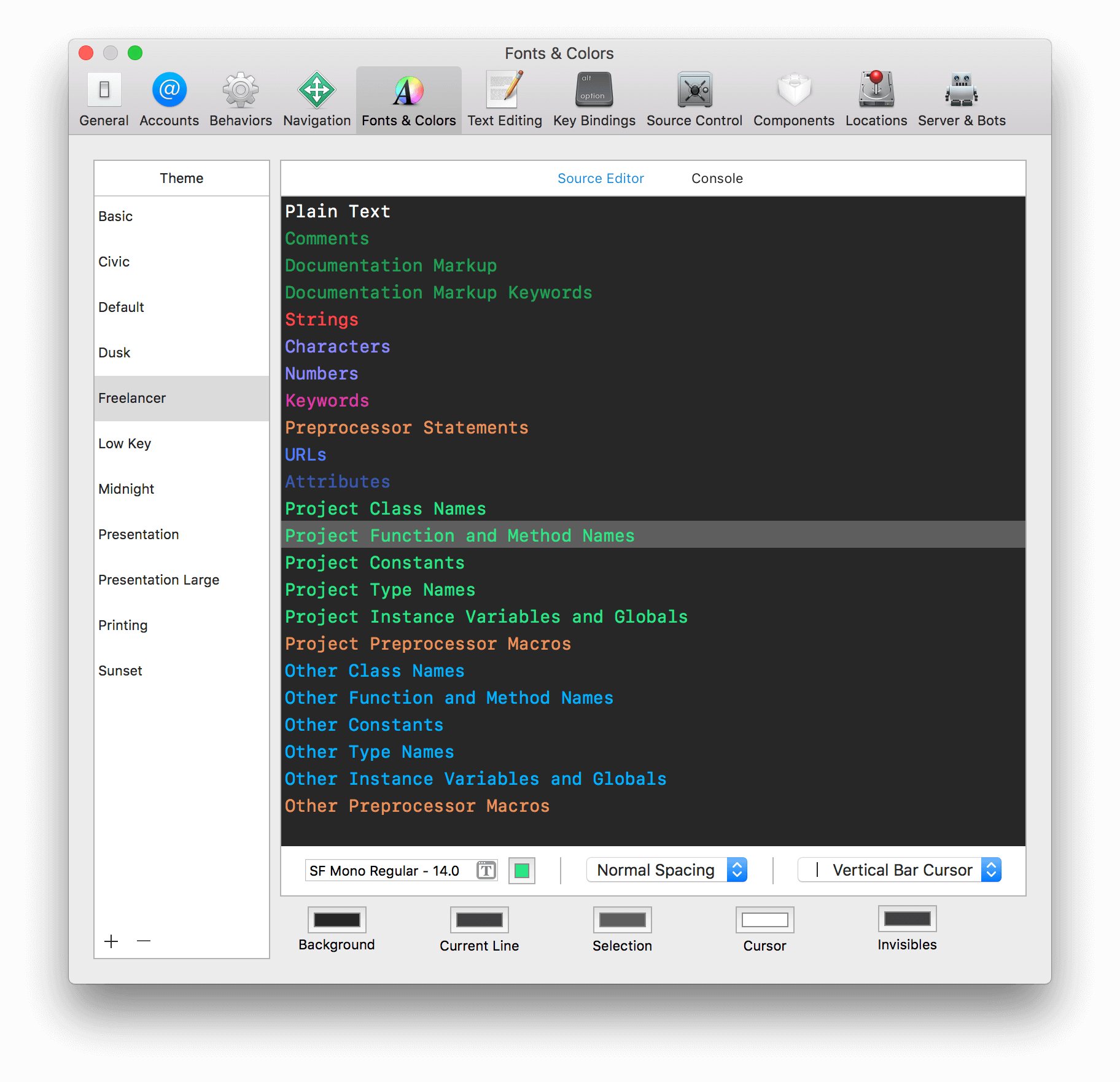 freelancer-xcode-theme