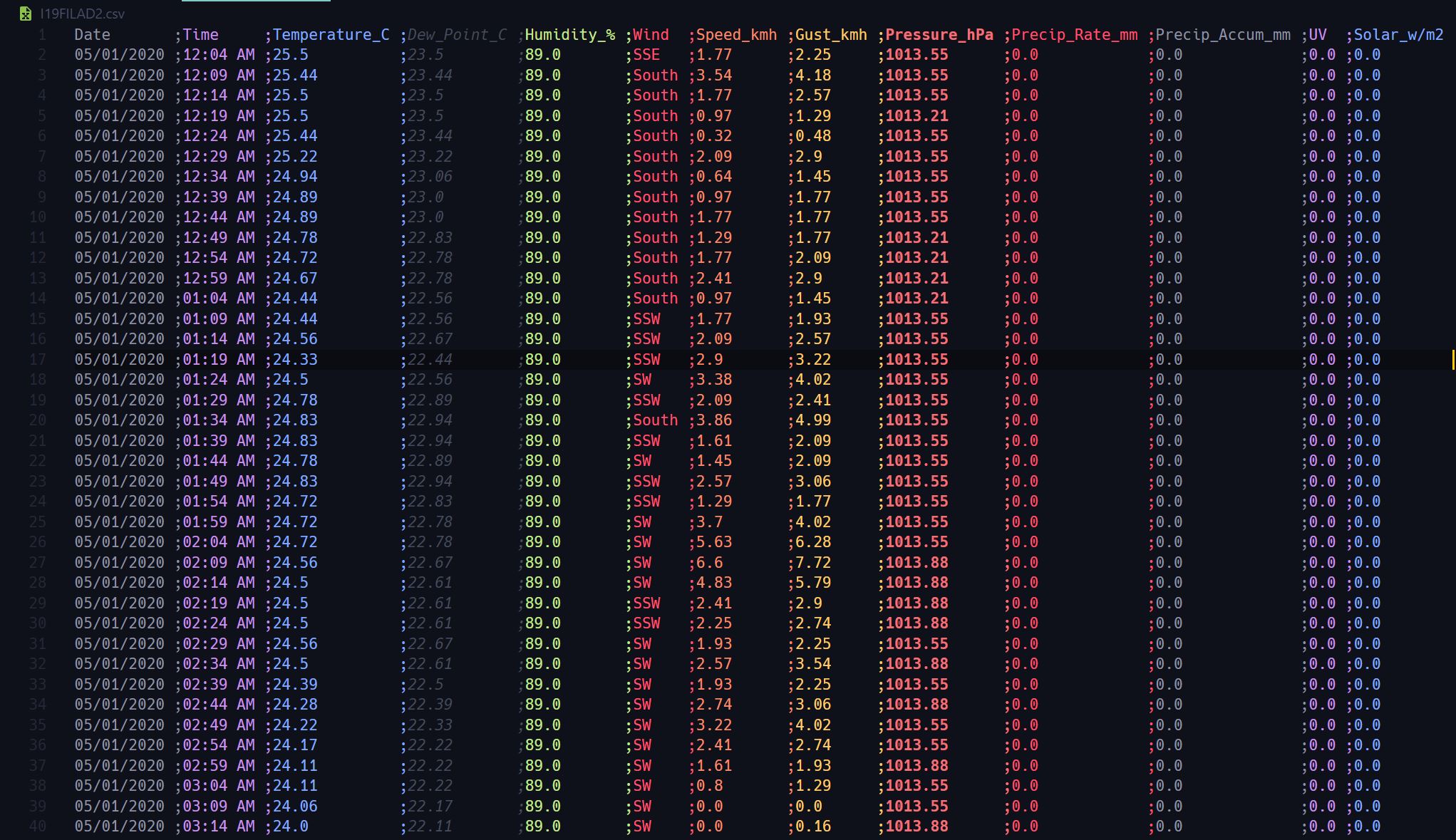 CSV example