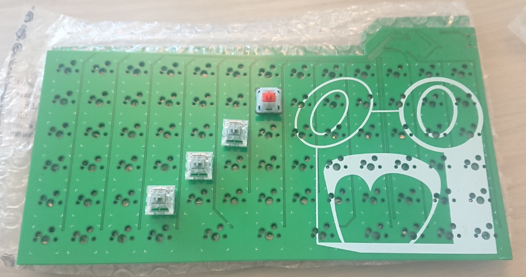 The printed v0.1 PCB