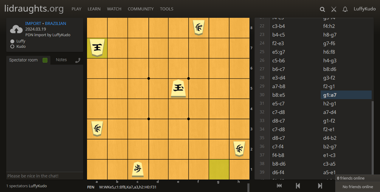 shogi-themed checkers/draughts lidraughts 1-kanji screenshot