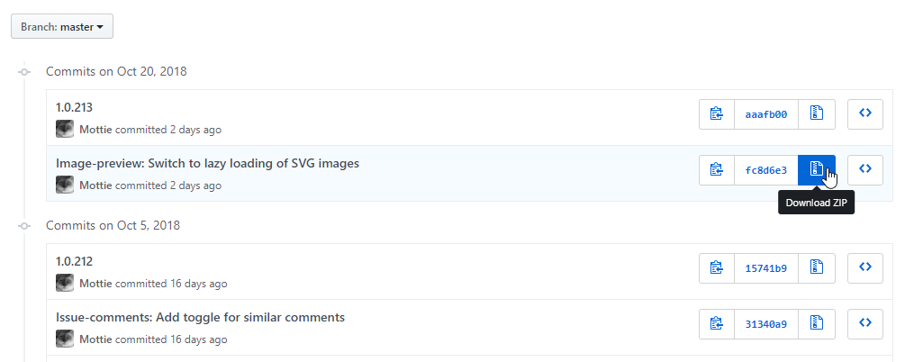 github-download-zip-commits