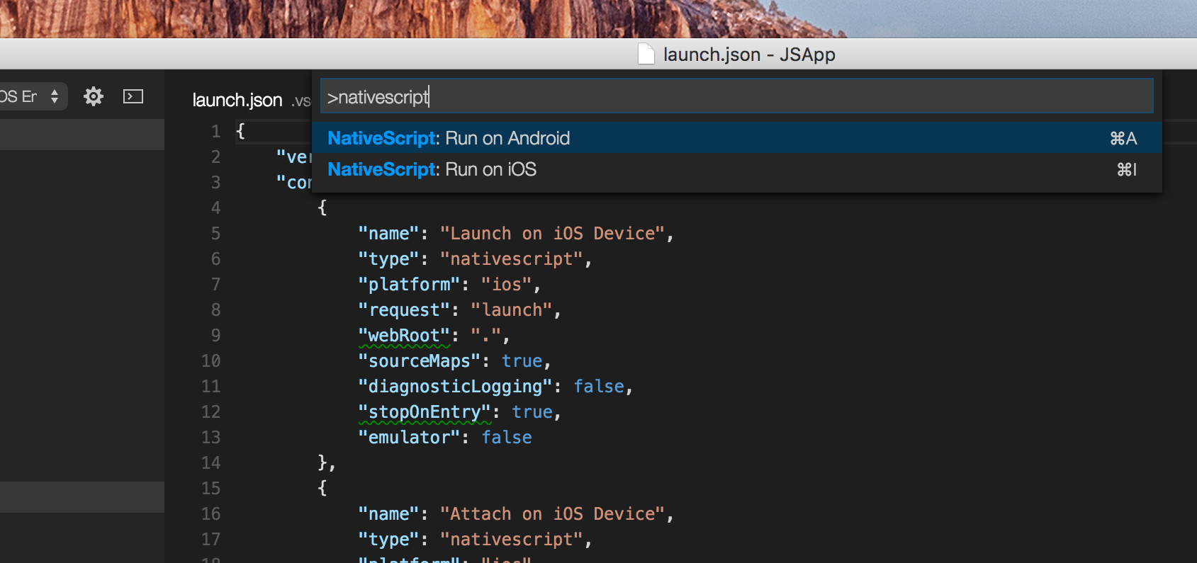 NativeScript Commands