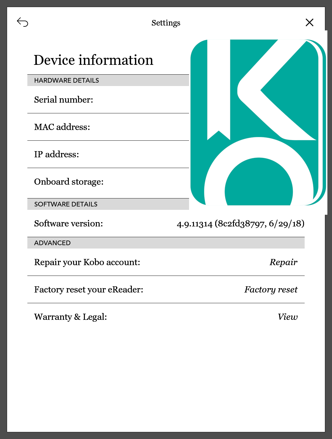 FBInk 1.2.0 on a Kobo H2O