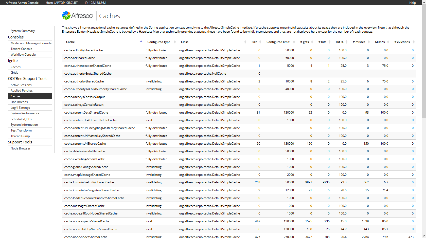 Caches tool