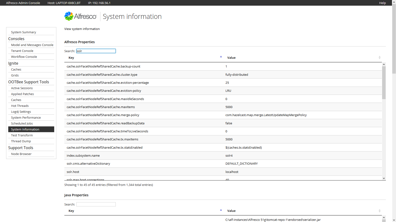 System Information tool