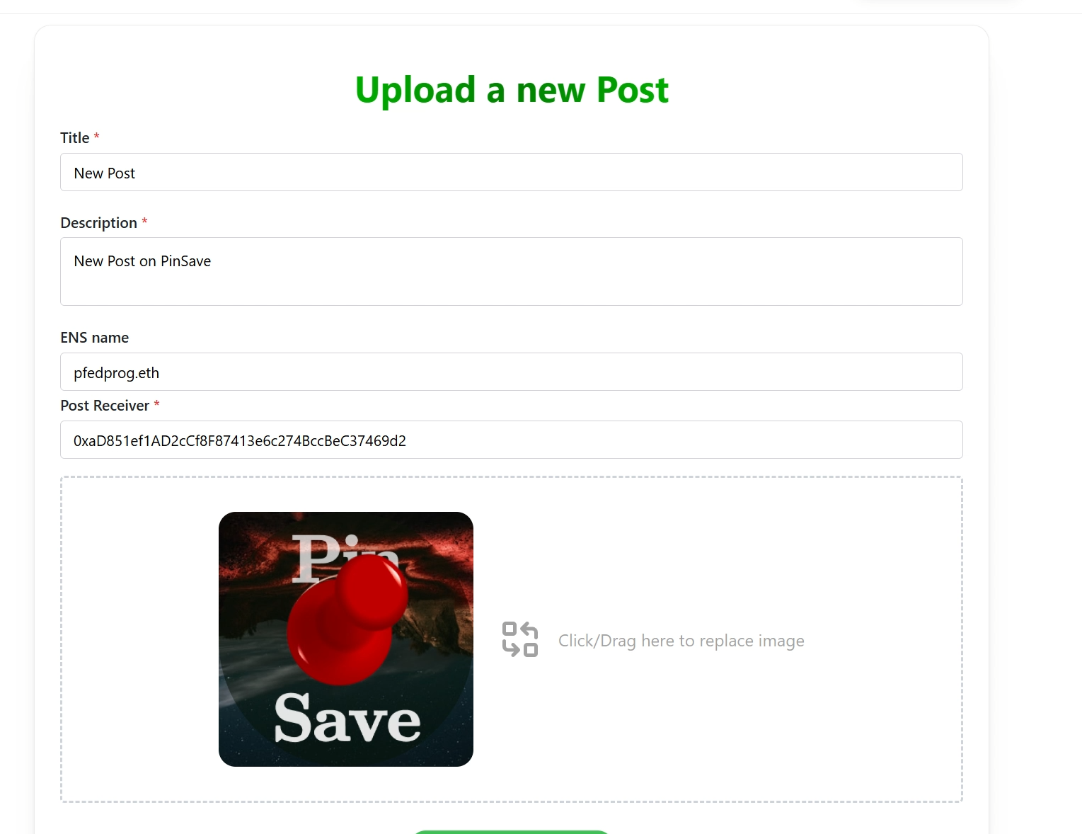 Pin Save Upload