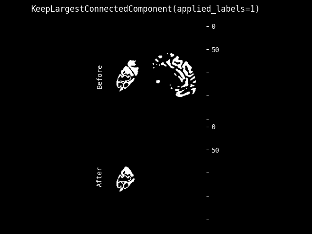 example of KeepLargestConnectedComponent