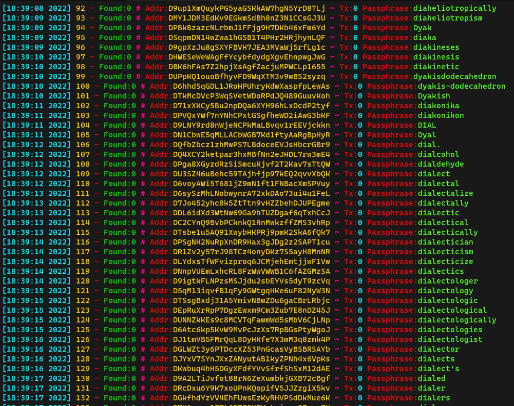 Dogecoin Hunting and Check Mnemonic's (Words) Convert Private key and Check Value From Dogecoin address Wallet