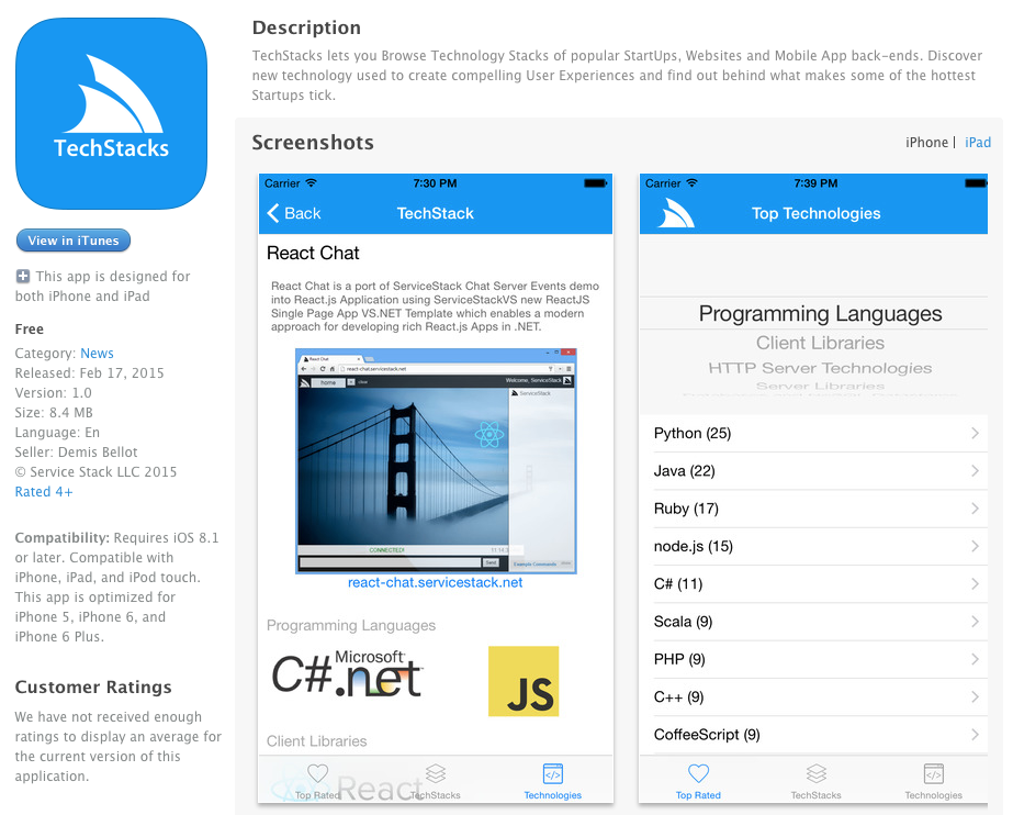 TechStacks on AppStore