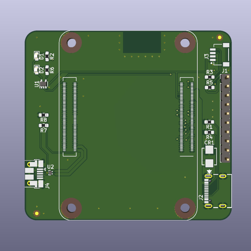 Rendered example of RPi CM4 Carrier Template PCB