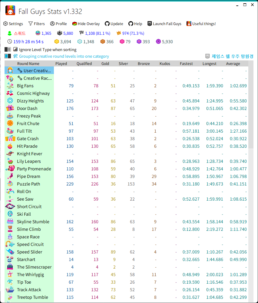 Fall Guys Stats Light Theme