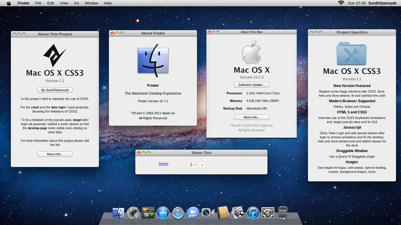 Mac OS X Lion desktop