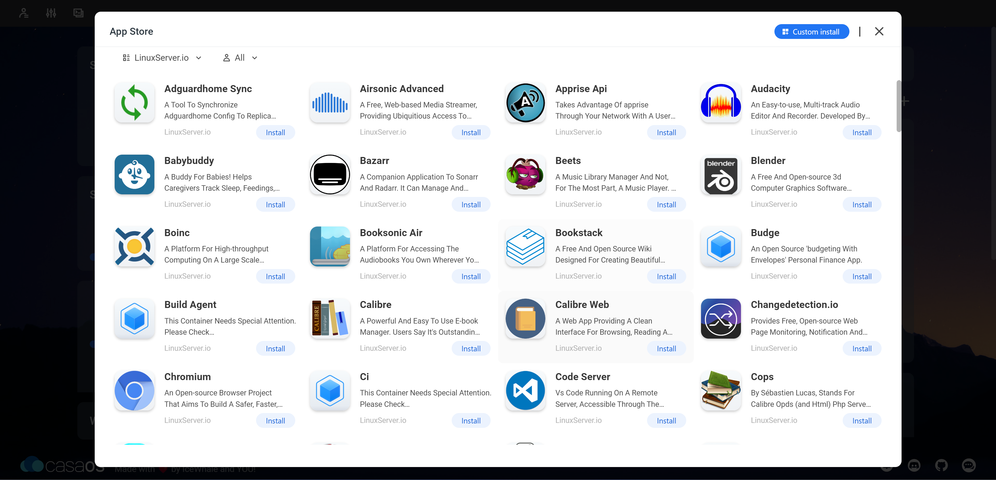 CasaOS LinuxServer AppStore