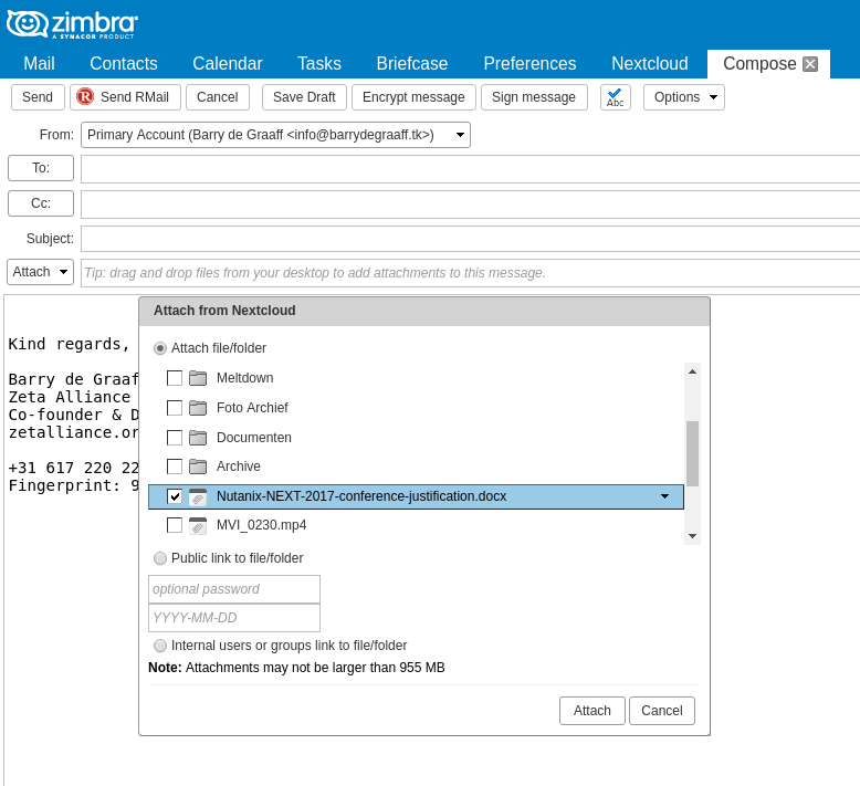 Attach from Nextcloud