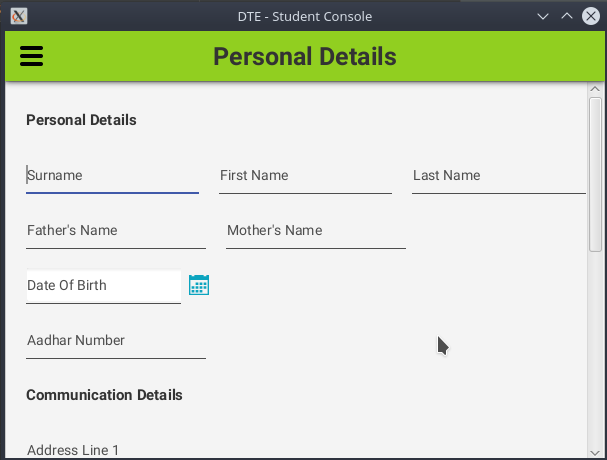 Personal Details Subform