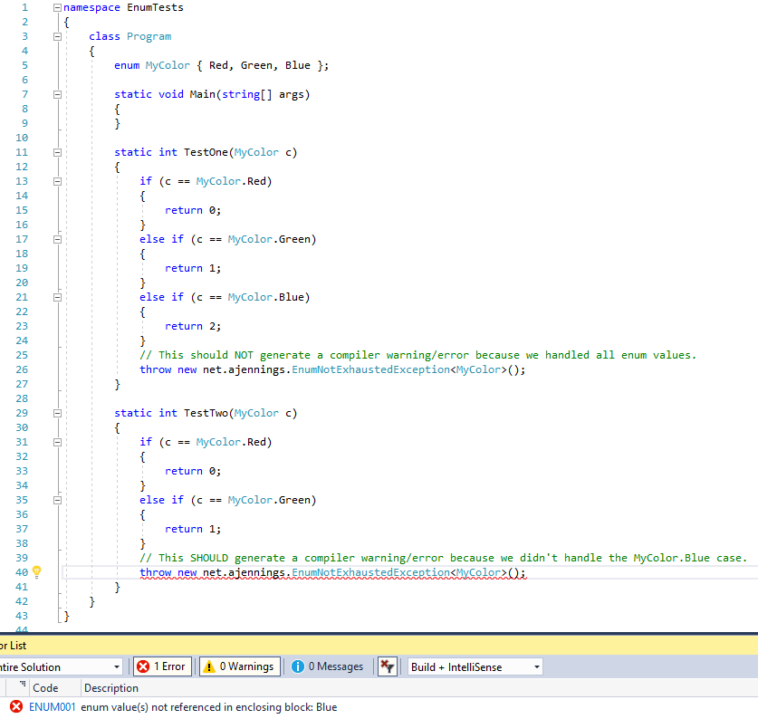 EnumAnalyzer example code screenshot