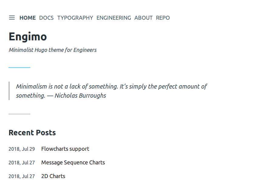 Engimo – Minimalist theme for Hugo