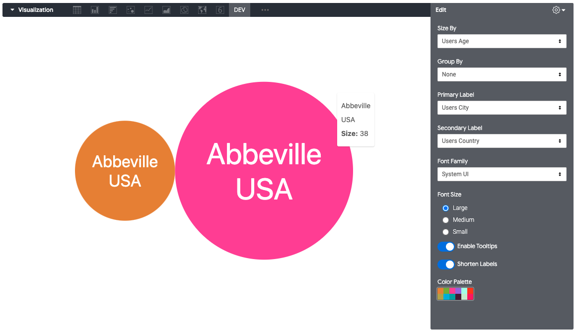 Bubble Chart with a tooltip