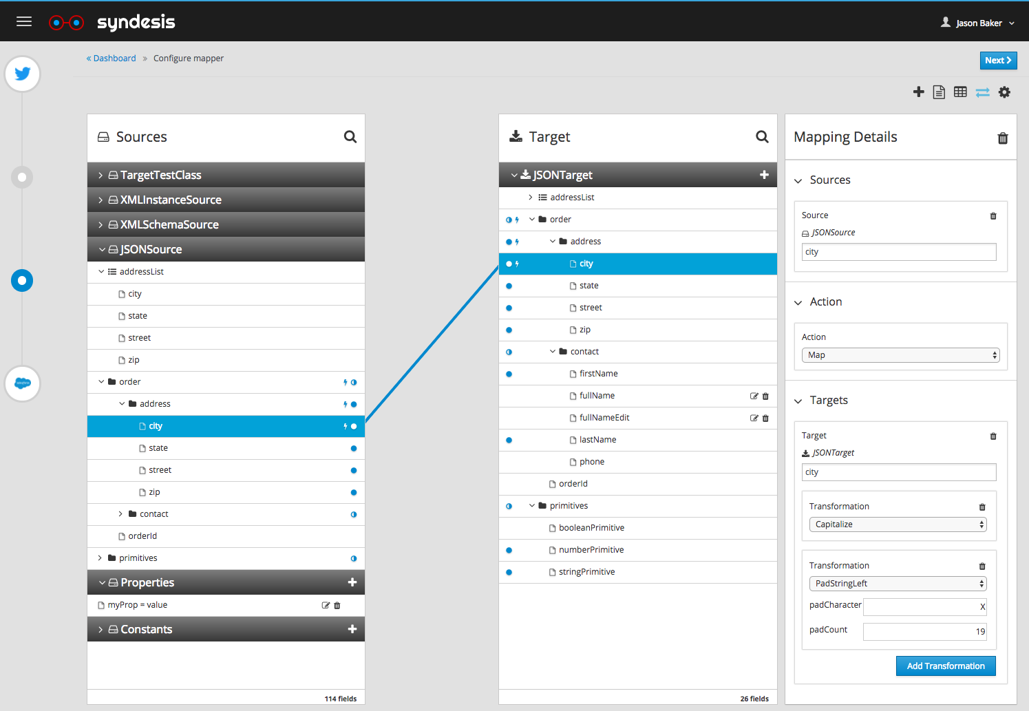 AtlasMap Data Mapper UI Screenshot