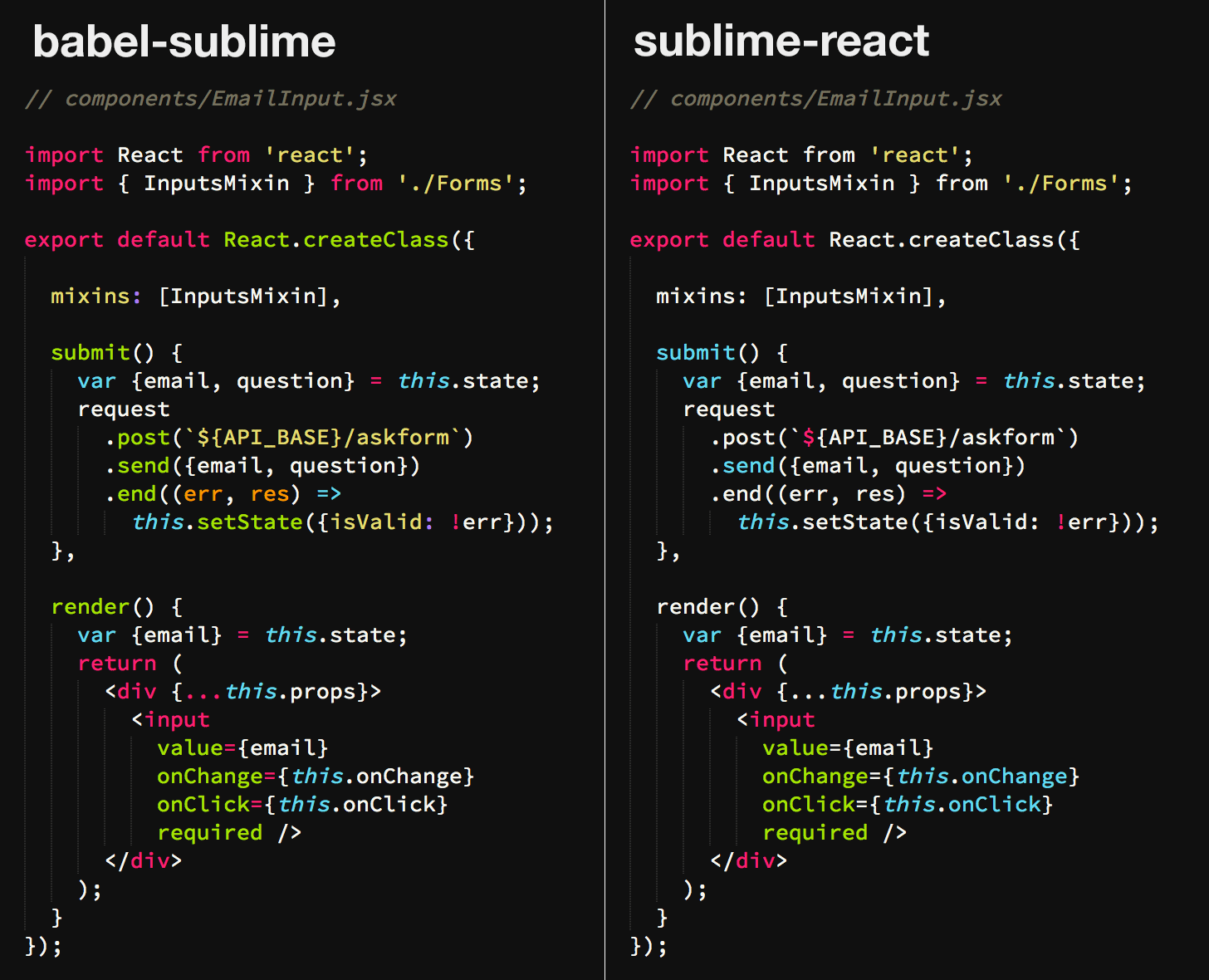 babel-sublime-vs-sublime-react--react-class