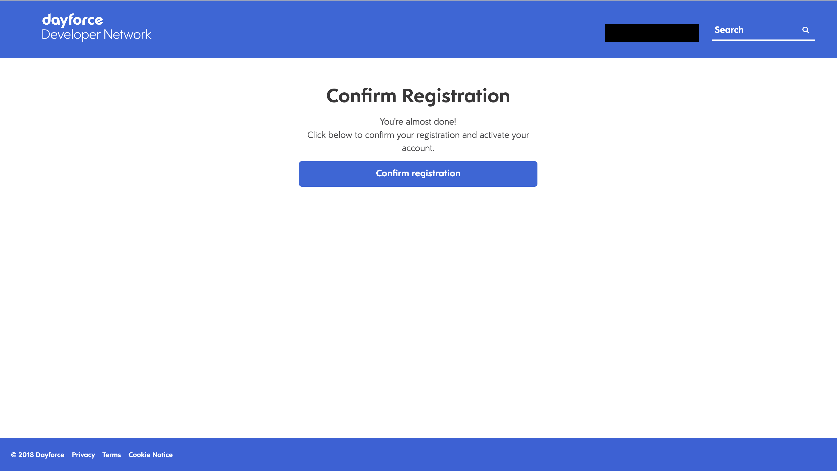 Confirm registration