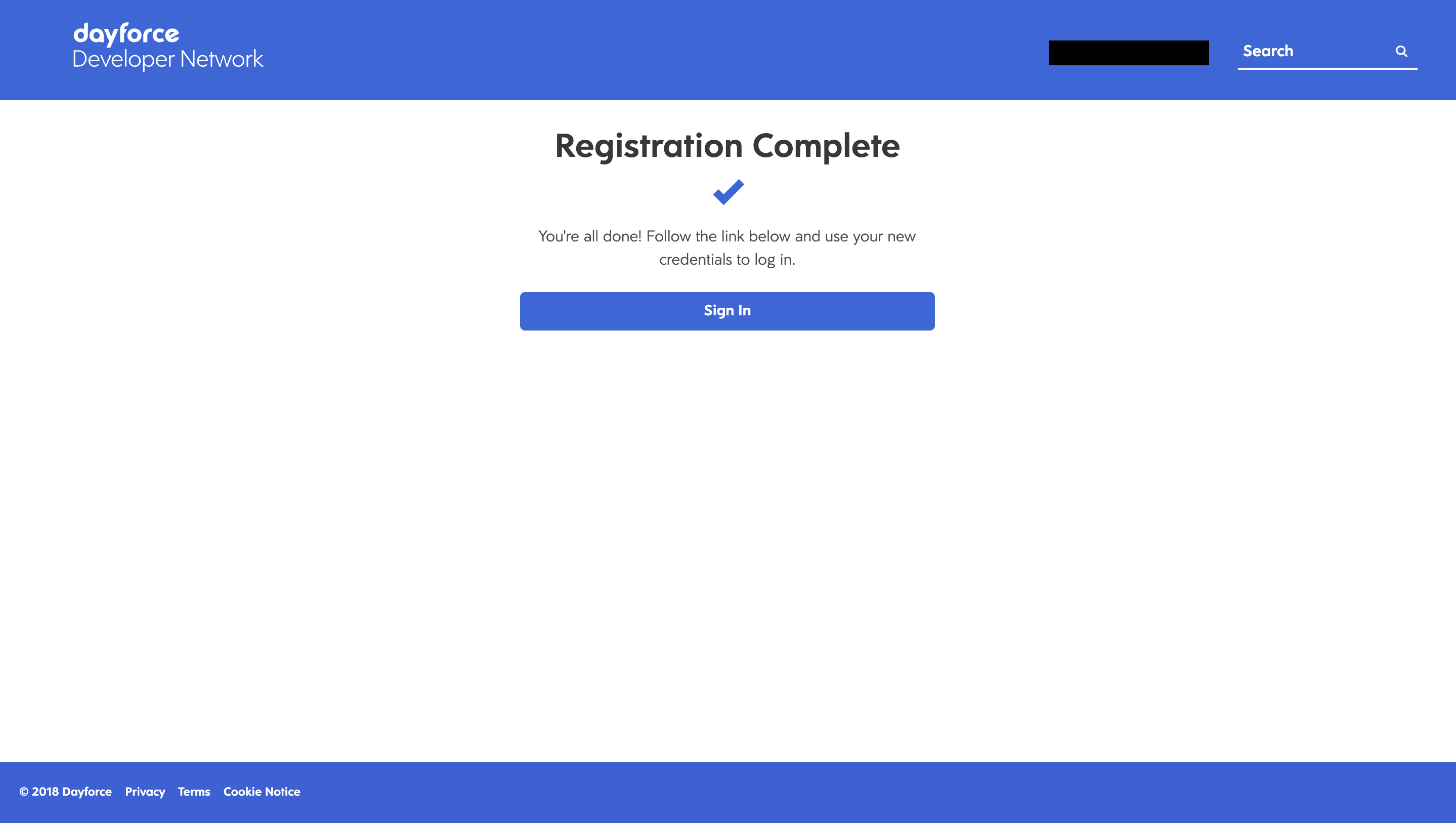 Registration complete