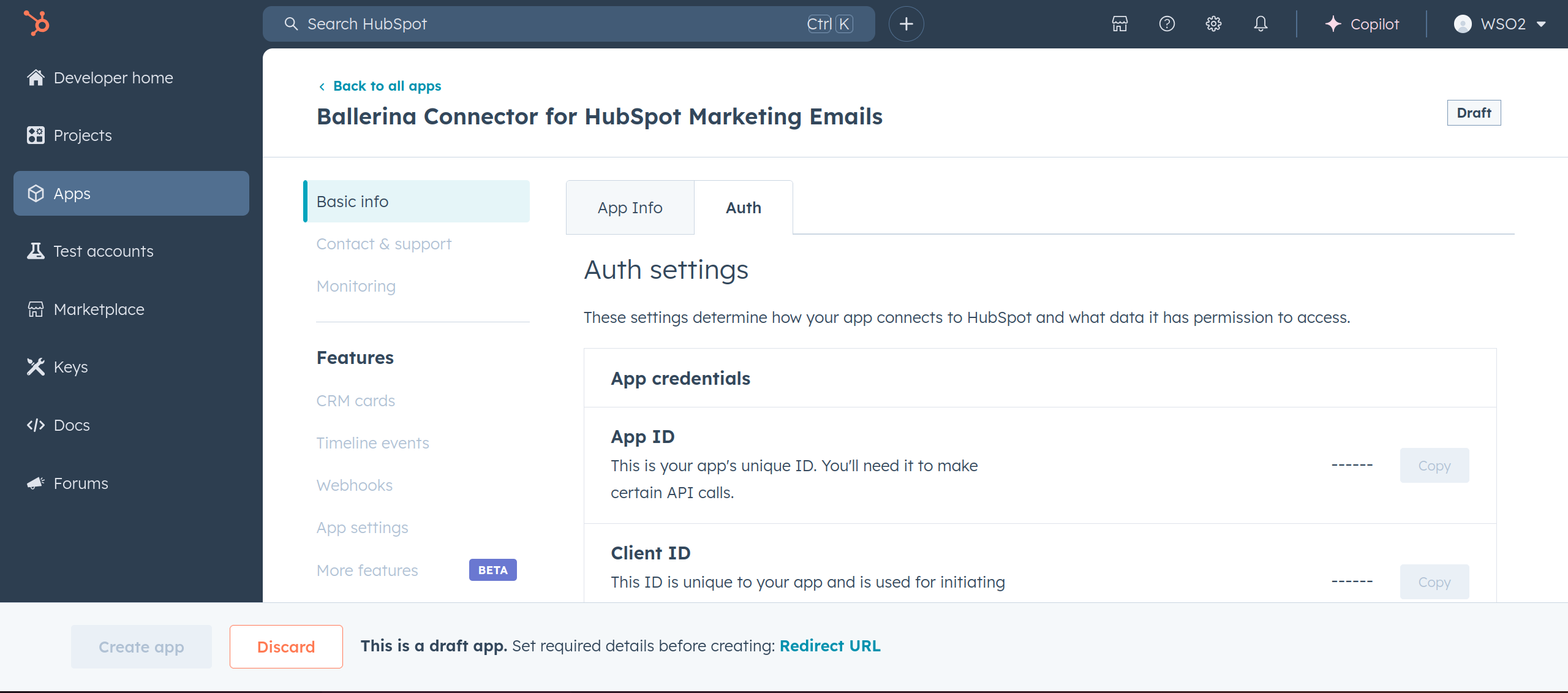 Hubspot Developer Config Auth