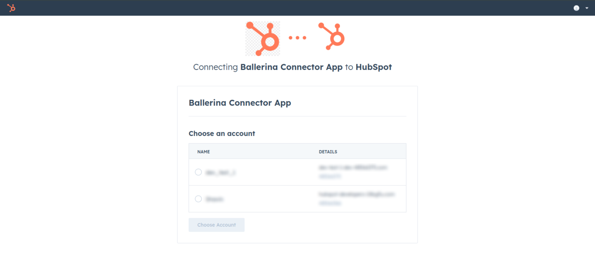 hubspot_auth_config_screen image