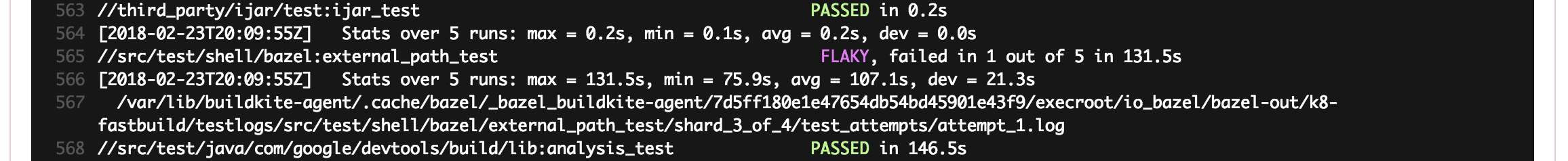 flaky test