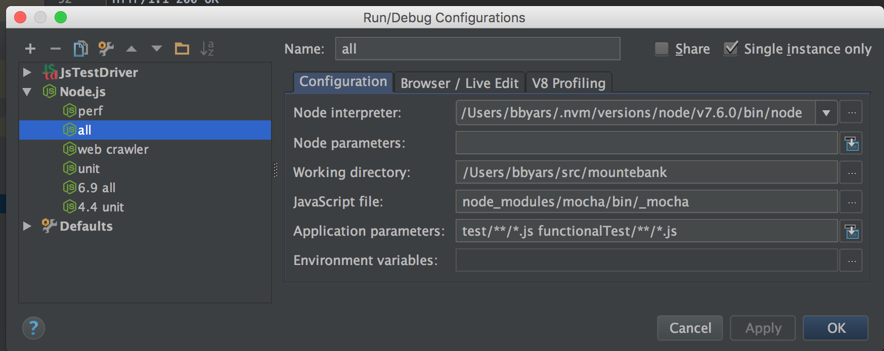 Configuration details