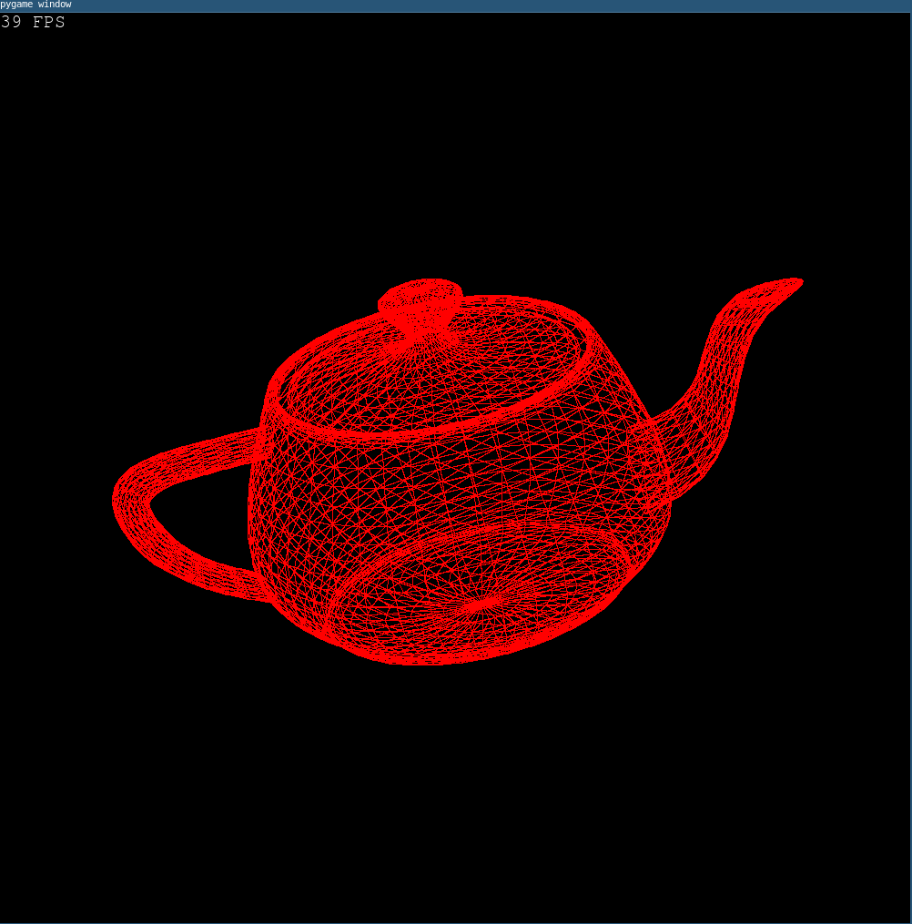 teapot rendered with pyWireframeRenderer