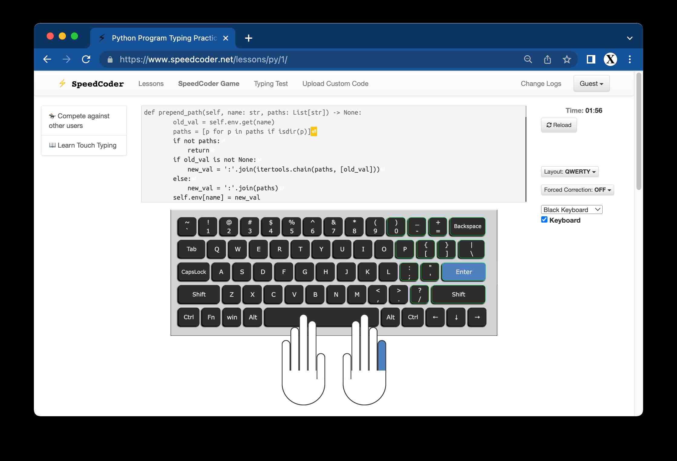 SpeedCoder - Typing Practice for Programmers