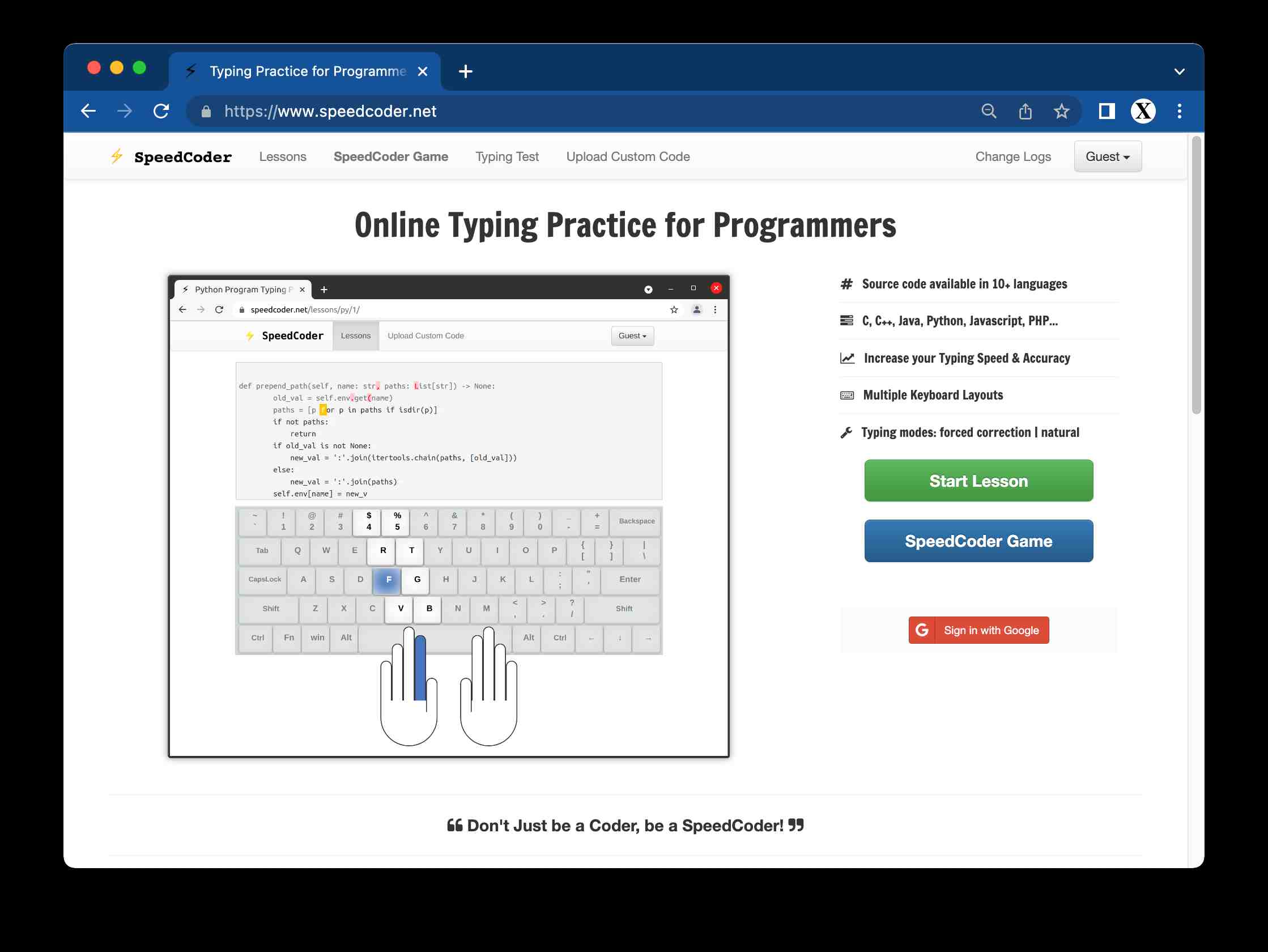 SpeedCoder - Typing Practice for Programmers