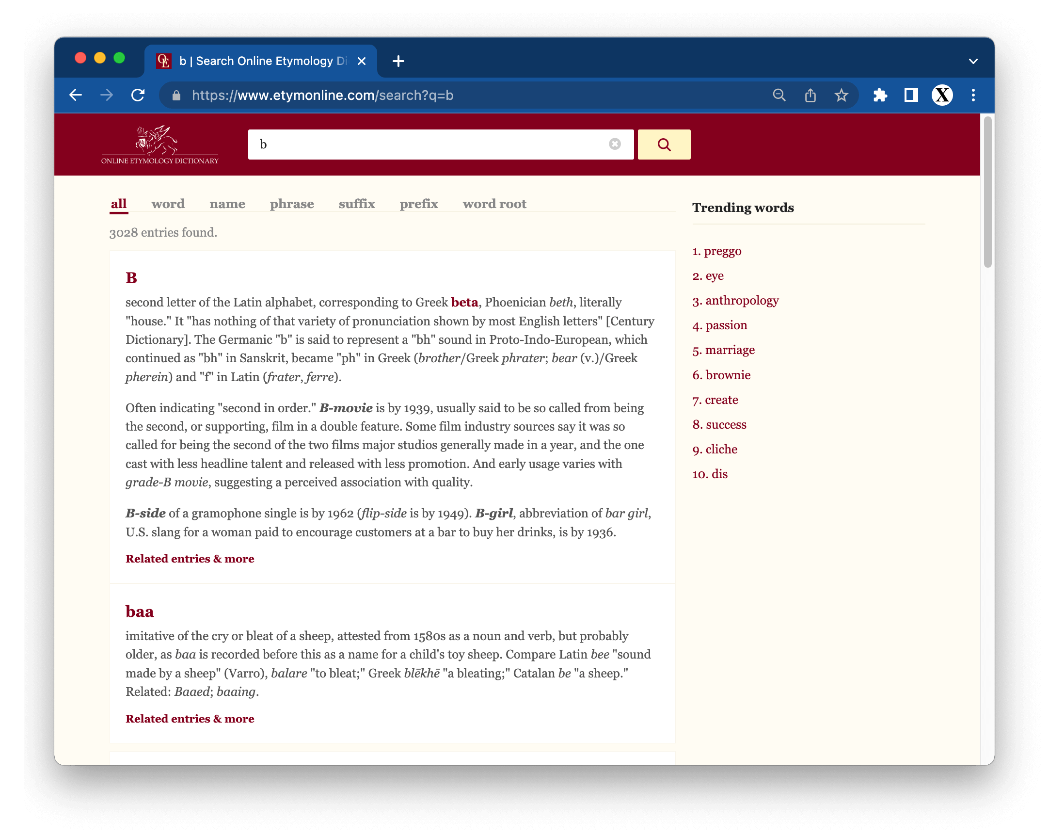 Etymonline - Online Etymology Dictionary