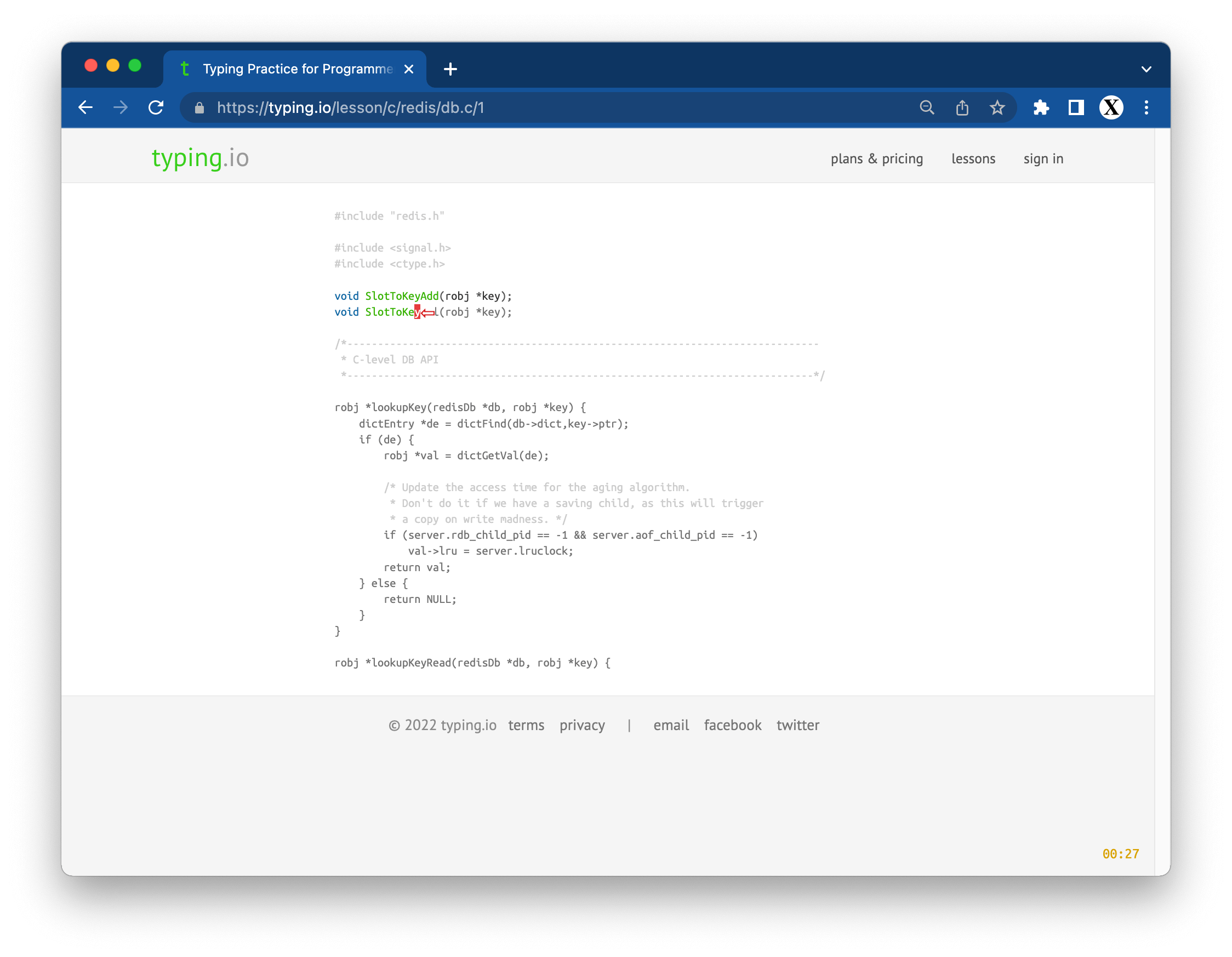 typing.io - Typing Practice for Programmers